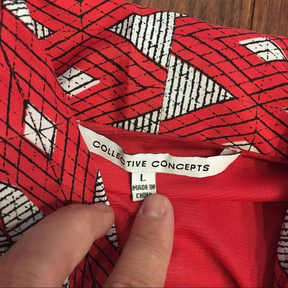 Collective Concepts - Red geometrical Shirt Dress - Picture 2 of 6